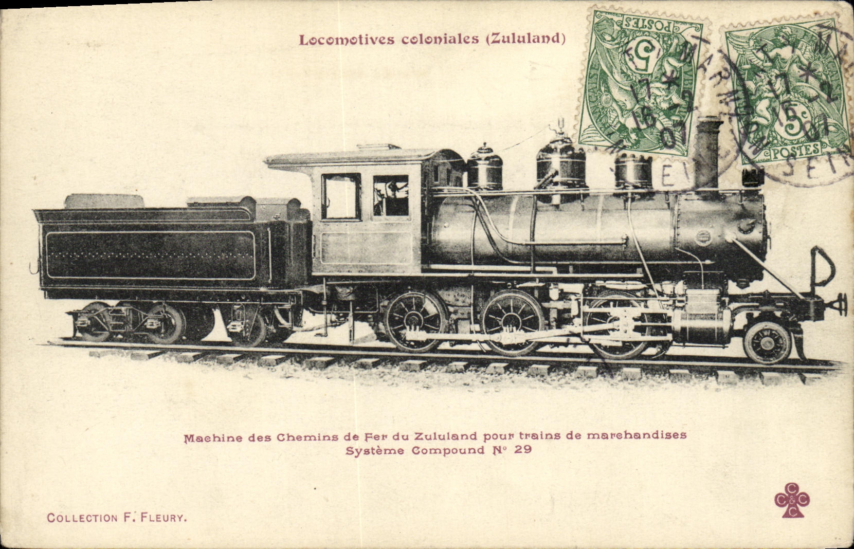 CPA Train Locomotive Chemins de fer du Zululand 