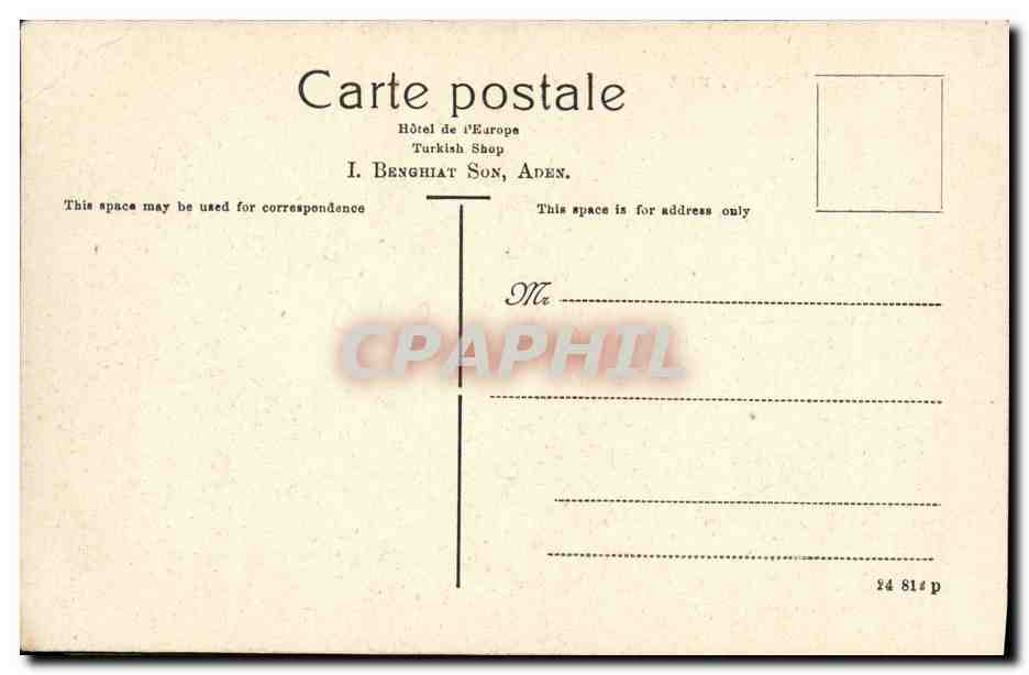 CPA Aden A caravan at rest Chameau  — Rückseite