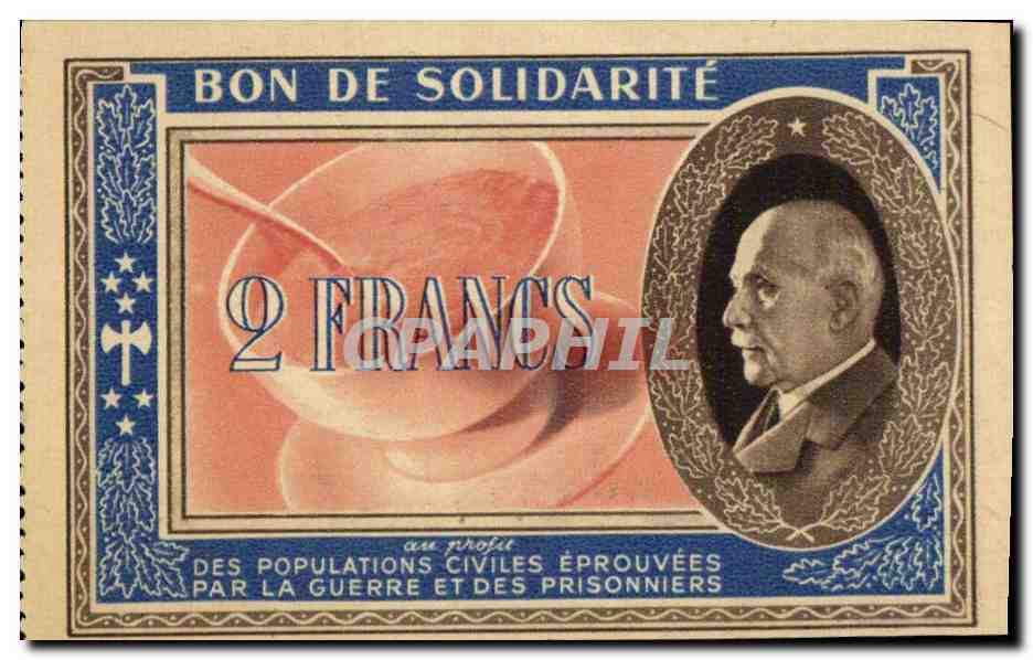 Bon de solidarite Petain 2 Francs
