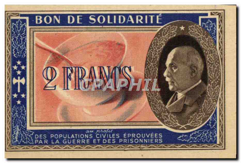 Bon de solidarite Petain 2 Francs