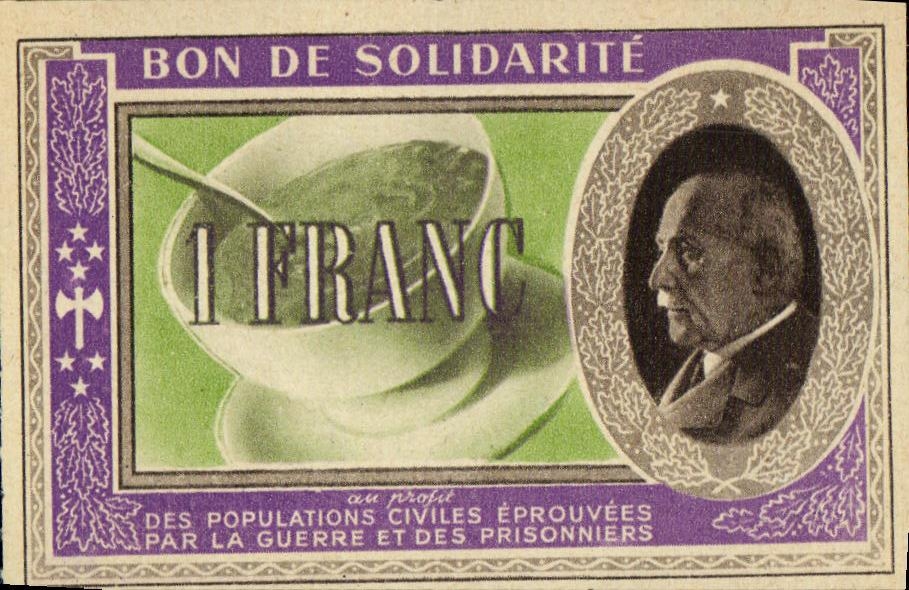 Bon de solidarite Petain 1 Franc