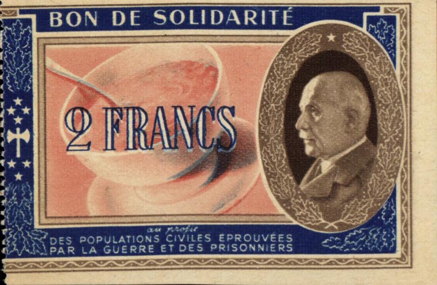 Bon de solidarite Petain 2 Francs