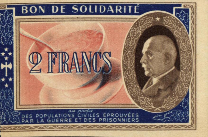 Bon de solidarite Petain 2 Francs