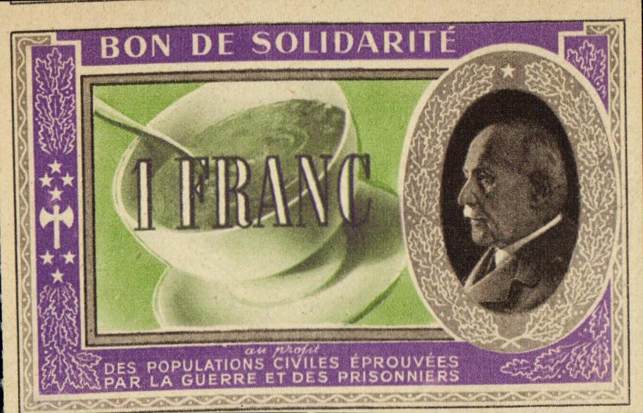Bon de solidarite Petain 1 Franc