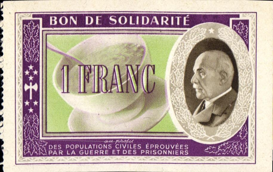 Bon de solidarite Petain 1 Franc
