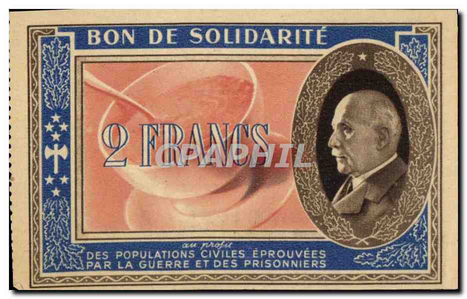 Bon de solidarite Petain 2 Francs