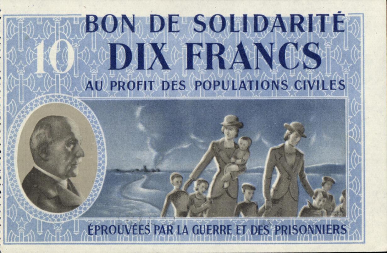 Bon de solidarite Petain 10 Francs