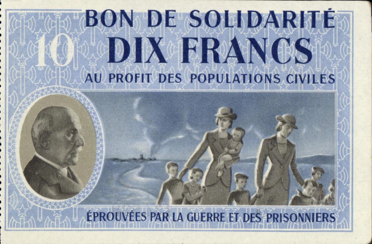 Bon de solidarite Petain 10 Francs