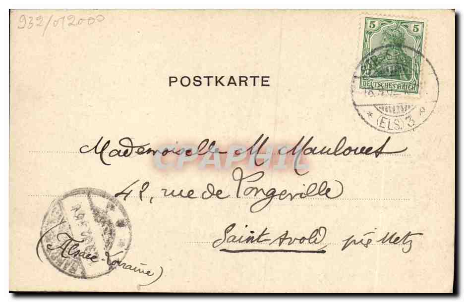 CPA Gruss aus Strassburg St Johannesstaden  — Rückseite