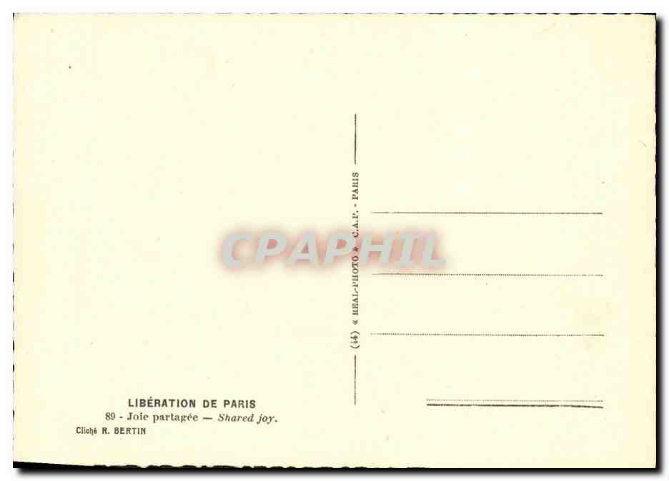 CPM Militaria 2eme guerre mondiale Liberation de Paris Joie aprtagee Femmes — Rückseite