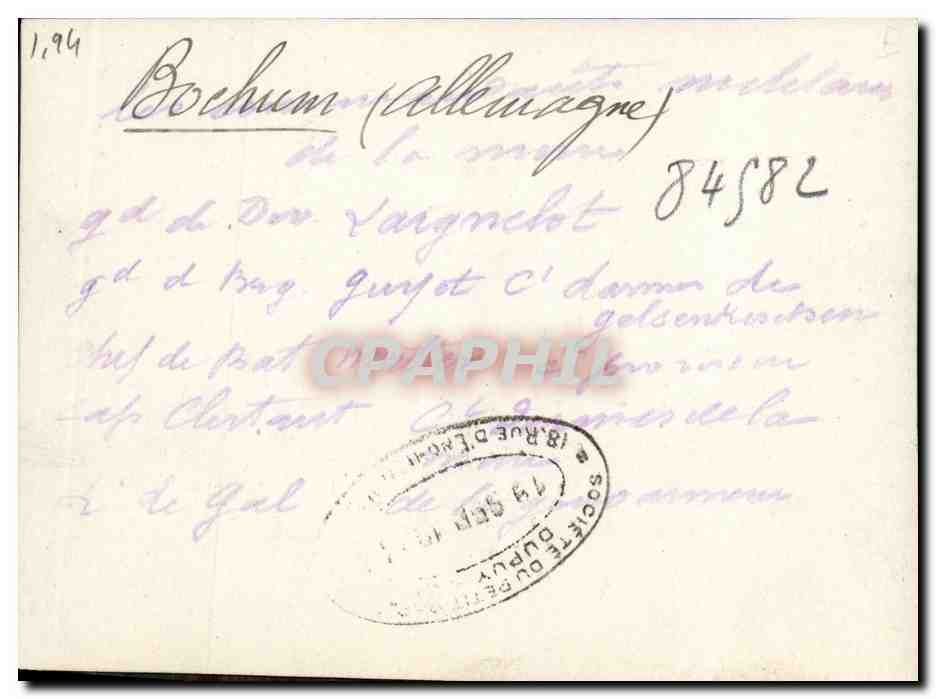 Photo Militaria 2eme guerre mondiale Bochum Allemagne  — Verso