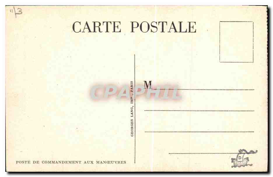 CPM Militaria 2eme guerre mondiale Poste de commandement en manoeuvre — Rückseite