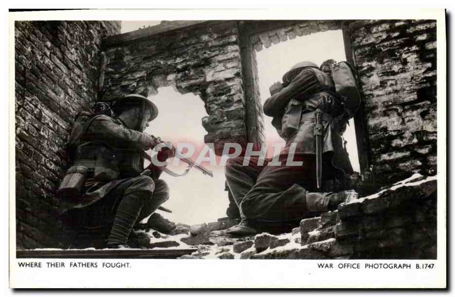 CPM Militaria 2eme guerre mondiale Where their fathers fought War Office