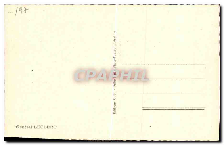 CPM Militaria 2eme guerre mondiale General Leclerc — Rückseite