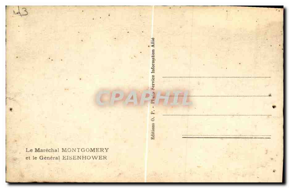CPM Militaria 2eme guerre mondiale Marechal Montgomery et le General Eisenhower  — Rückseite