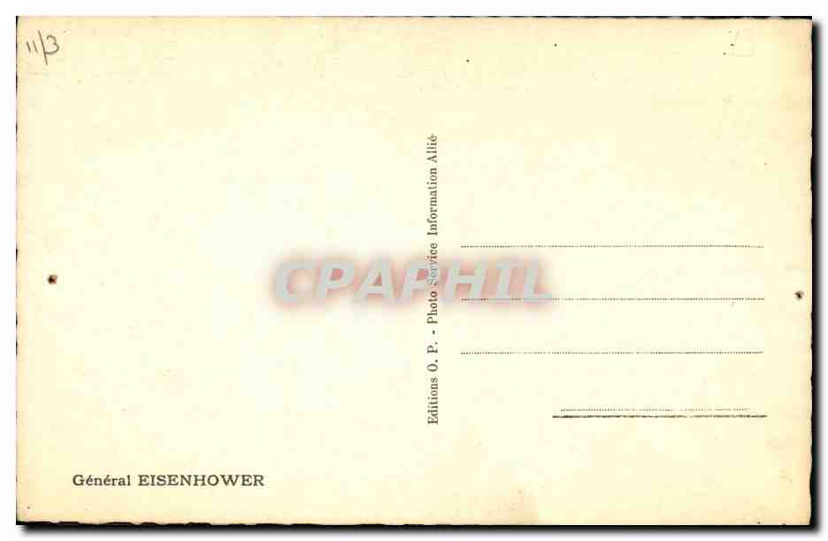 CPA General Eisenhower Militaria — Verso