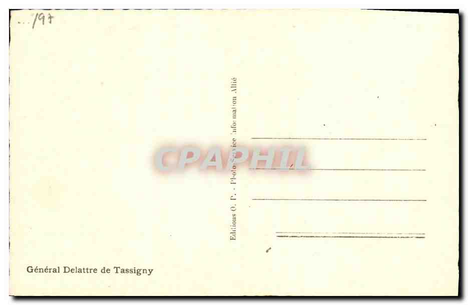 CPA General Delattre de Tassigny — Rückseite