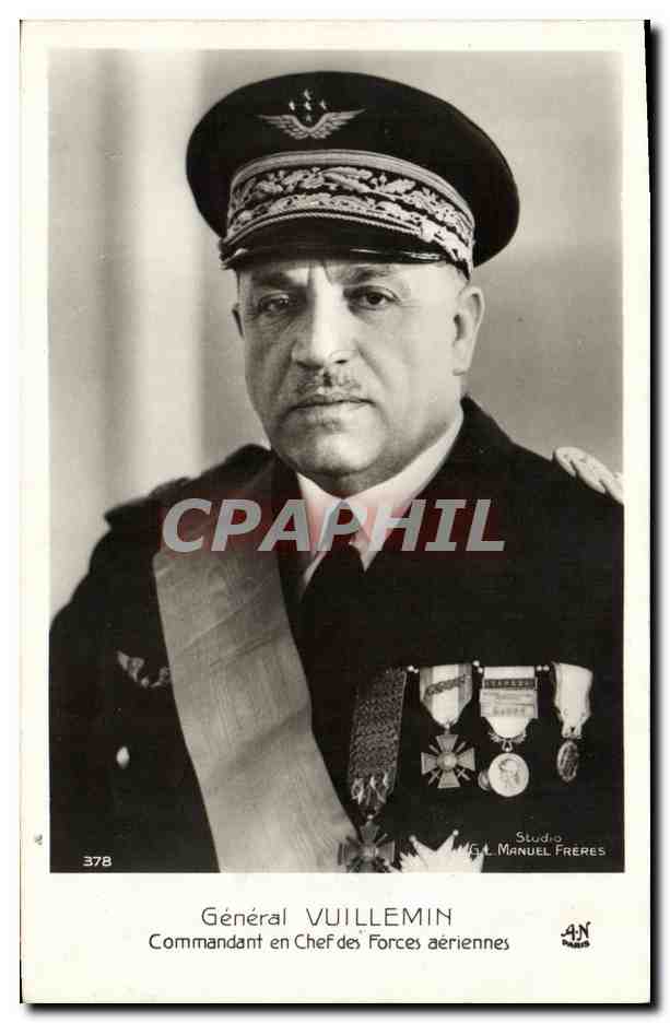 CPA General Vuillemin Commandant en chef des forces aeriennes Militaria 