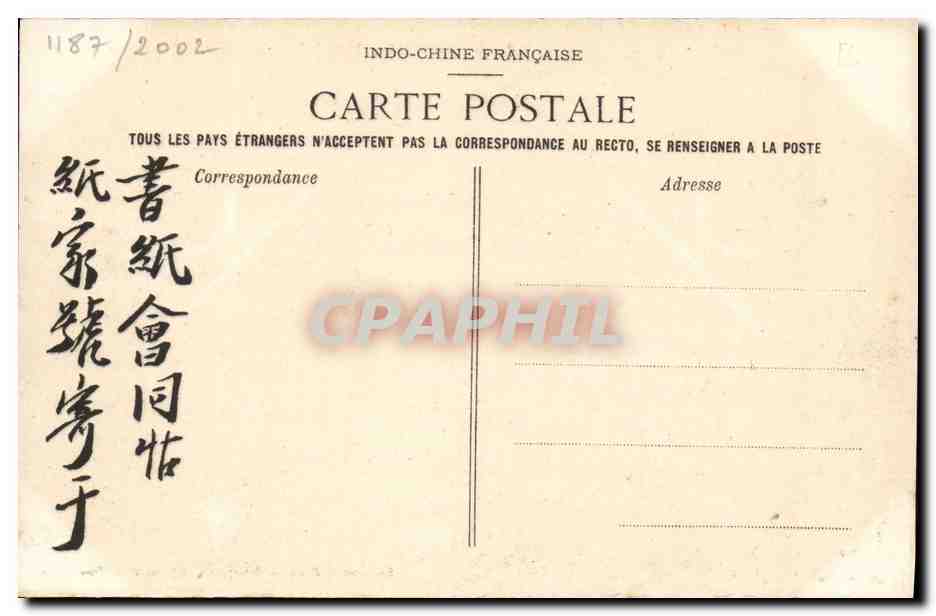 CPA Indochine annam Hue Direction de l'agriculture  — Back