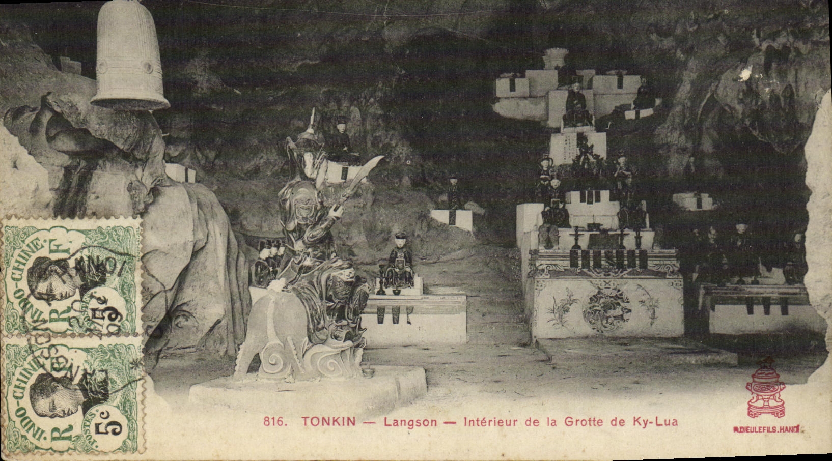 CPA Indochine Tonkin Langson Interieur de la grotte de Ky Lua 