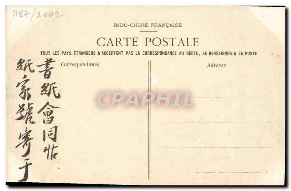 CPA Indochine Annam Hue La salle du trone — Rückseite