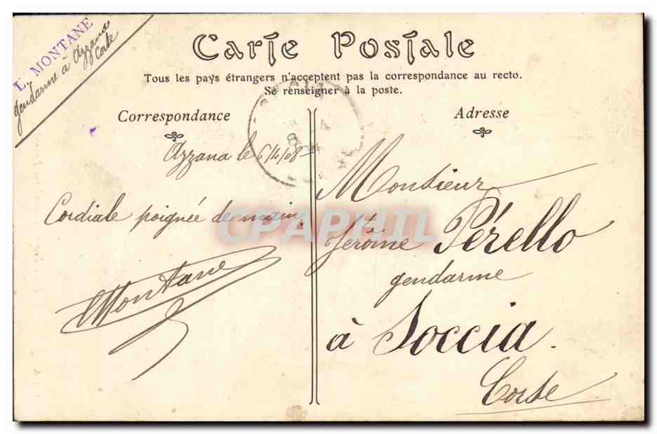 CPA Jeune femme portant son enfant — Verso