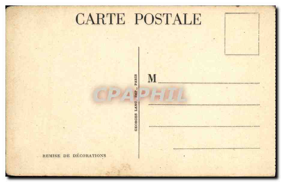 CPA Militaria Remise de Decorations — Verso