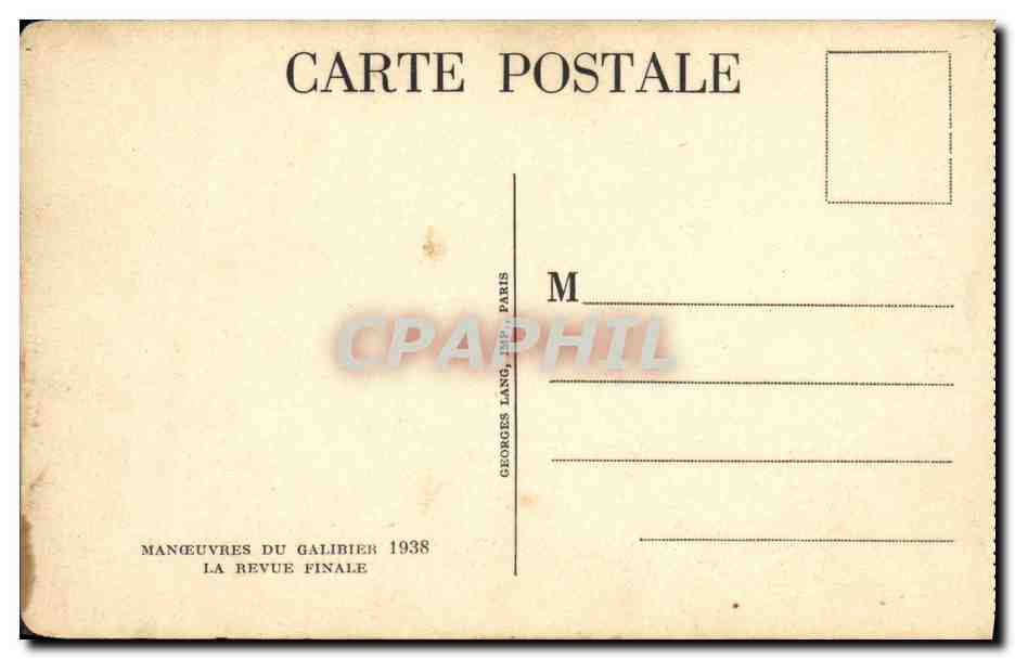 CPA Militaria Manoeuvres du Galibier 1938 La revue finale  — Rückseite