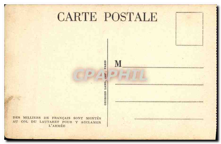 CPA Militaria Col du Lautaret — Rückseite