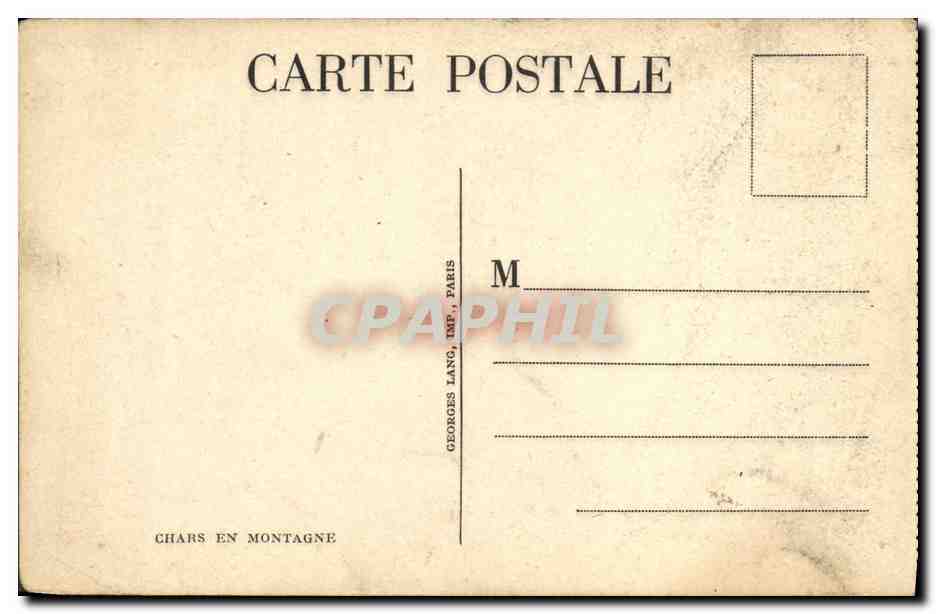 CPA Militaria Chars en montagne Tanks — Rückseite