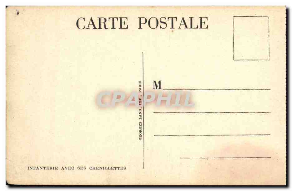 CPA Militaria Infanterie avec ses chenillettes — Rückseite