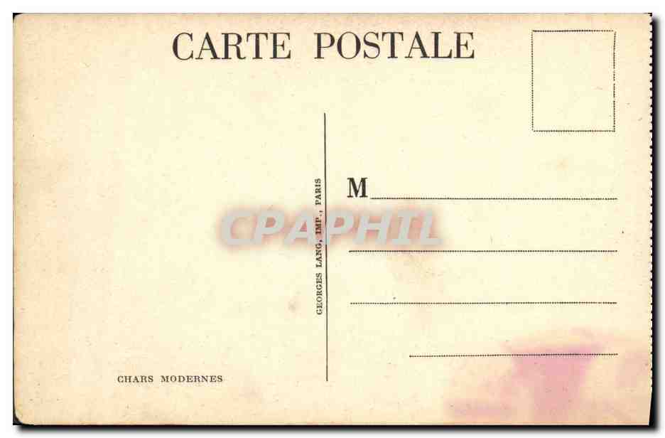 CPA Militaria Chars modernes Tanks  — Rückseite