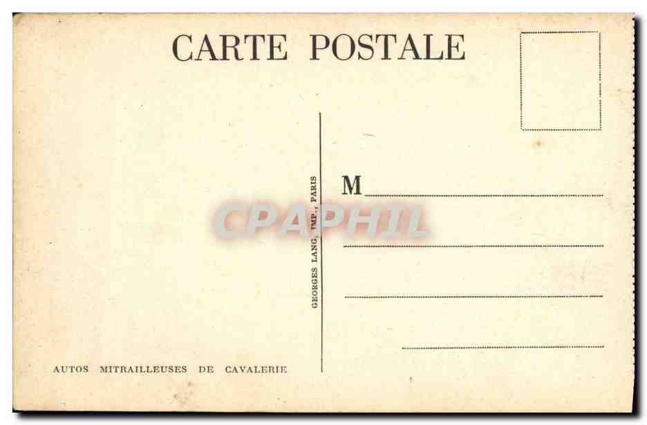 Mitrailleurs van de cavalerie — Georges Lang, Parijs — n° 81887 — Achterkant