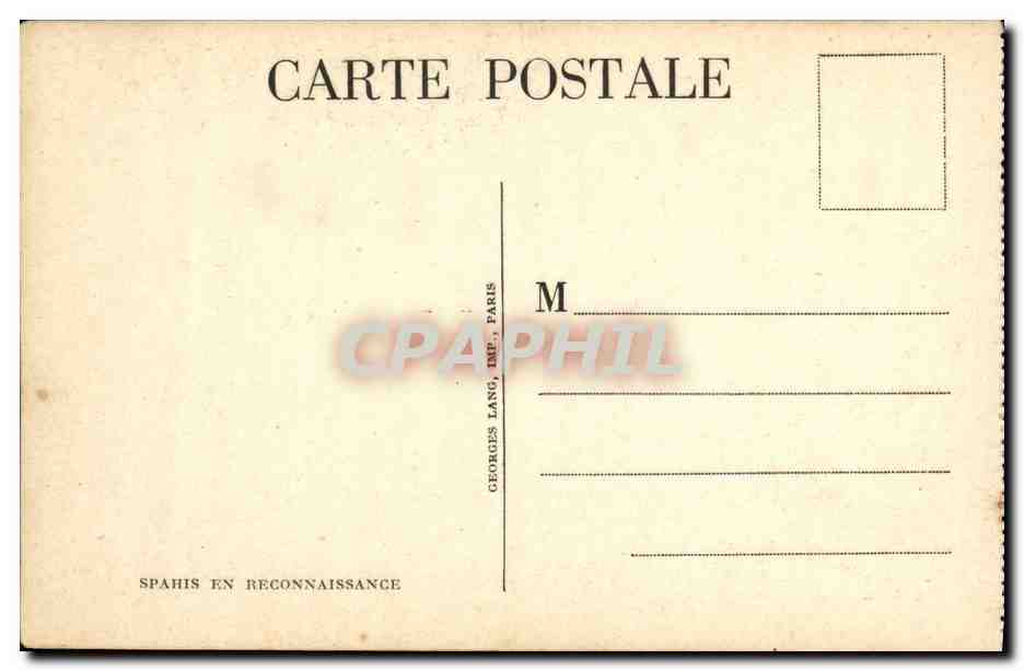 CPA Militaria Spahs en reconnaissance Chevaux — Rückseite