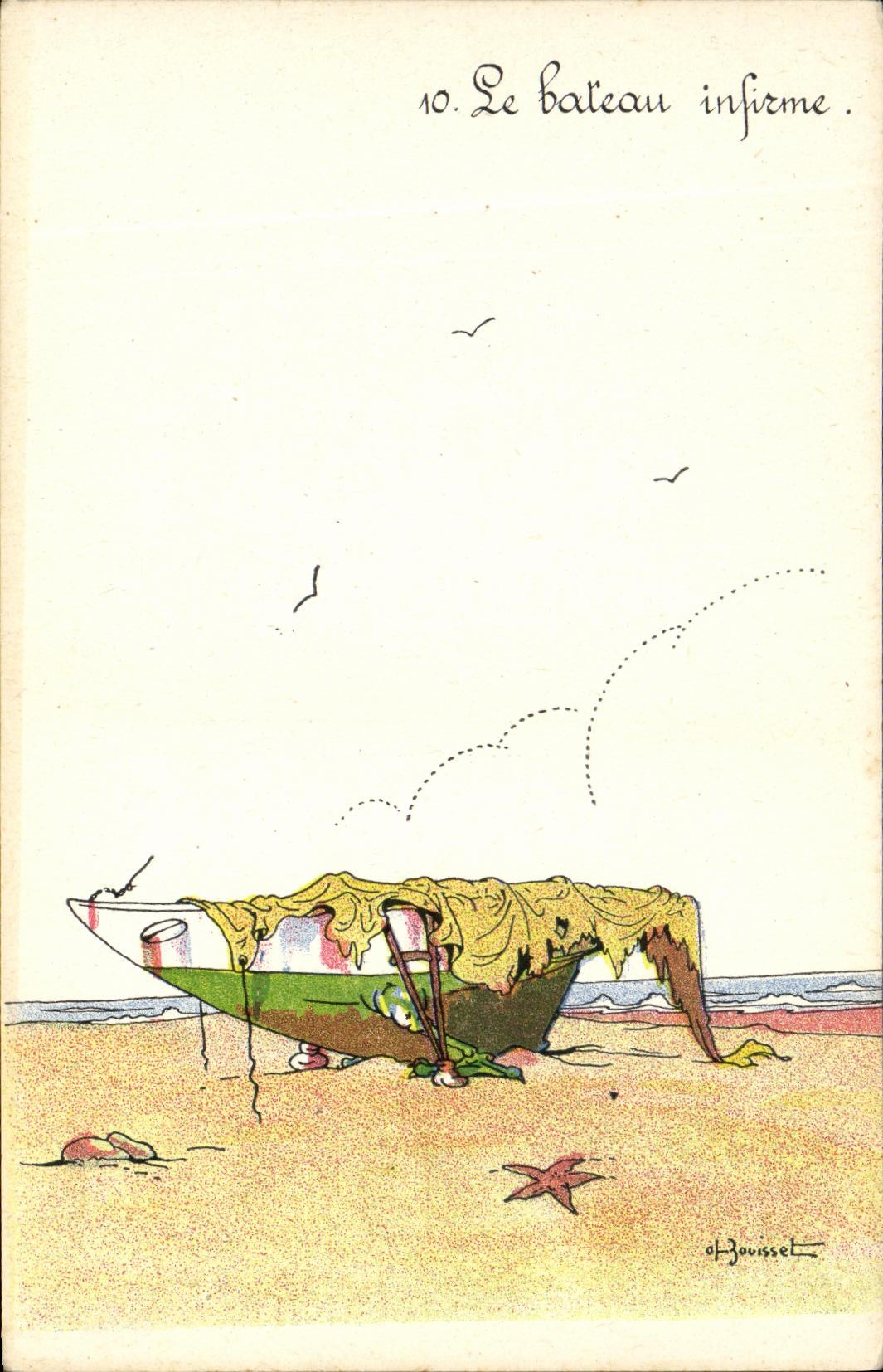 Le bateau infirme — série de 10 illustrations — H. Panneel, Paris