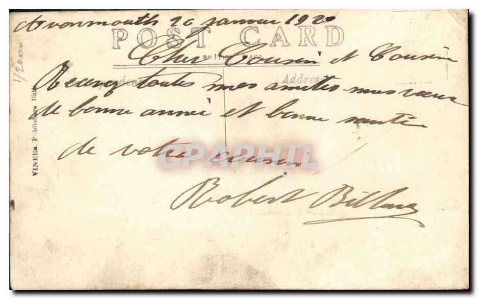 CPA Bateau Royal George Avonmouth  — Verso