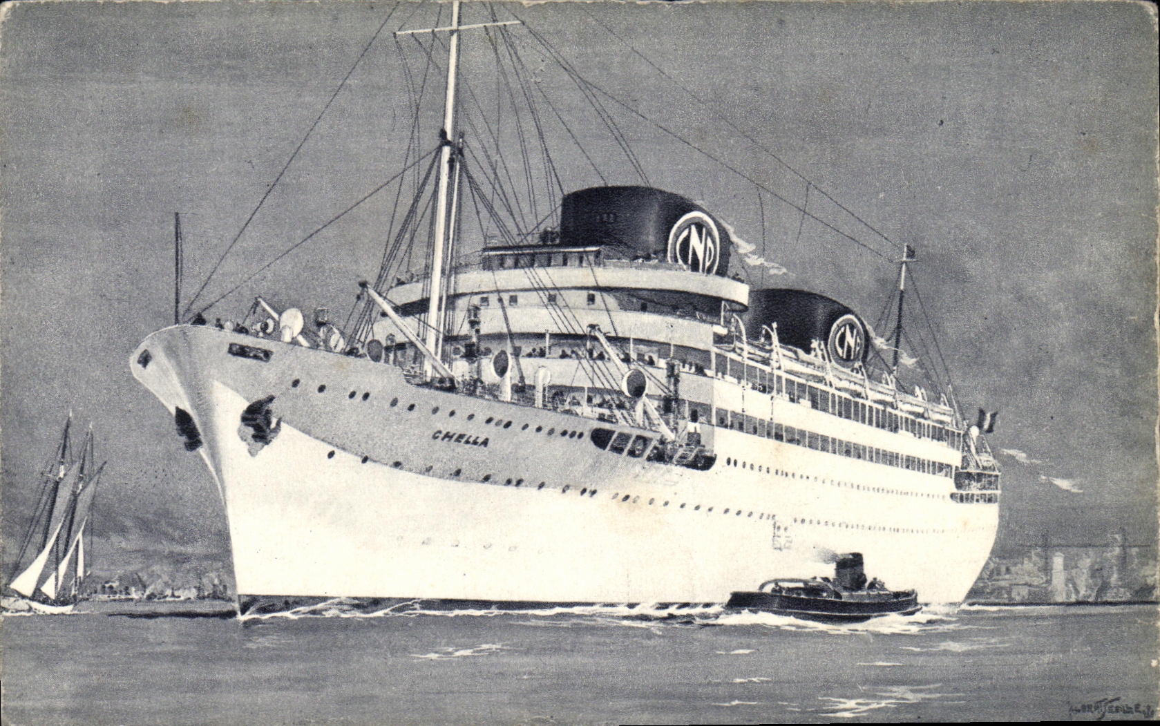 Le paquebot Chella — Compagnie de Navigation Paquet — Exposition Internationale de Paris 1937