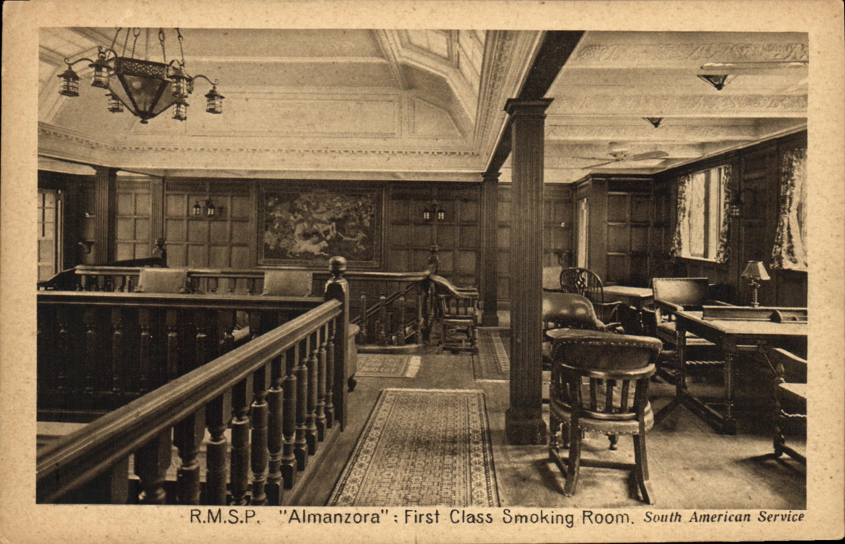 R.M.S.P. "Almanzora" — Premier Classe Smoking Room — South American Service