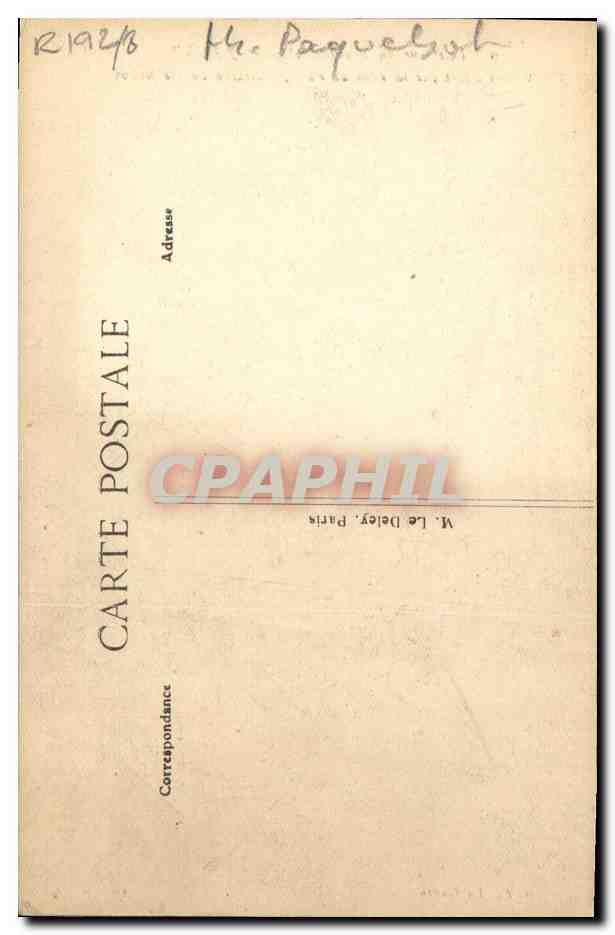 Intérieur du Transatlantique "PARIS" — Sculpture d'art offerte par la Ville de Paris, Marraine du Paquebot — Éditeur G. F. de Havre, n°10 — Achterkant