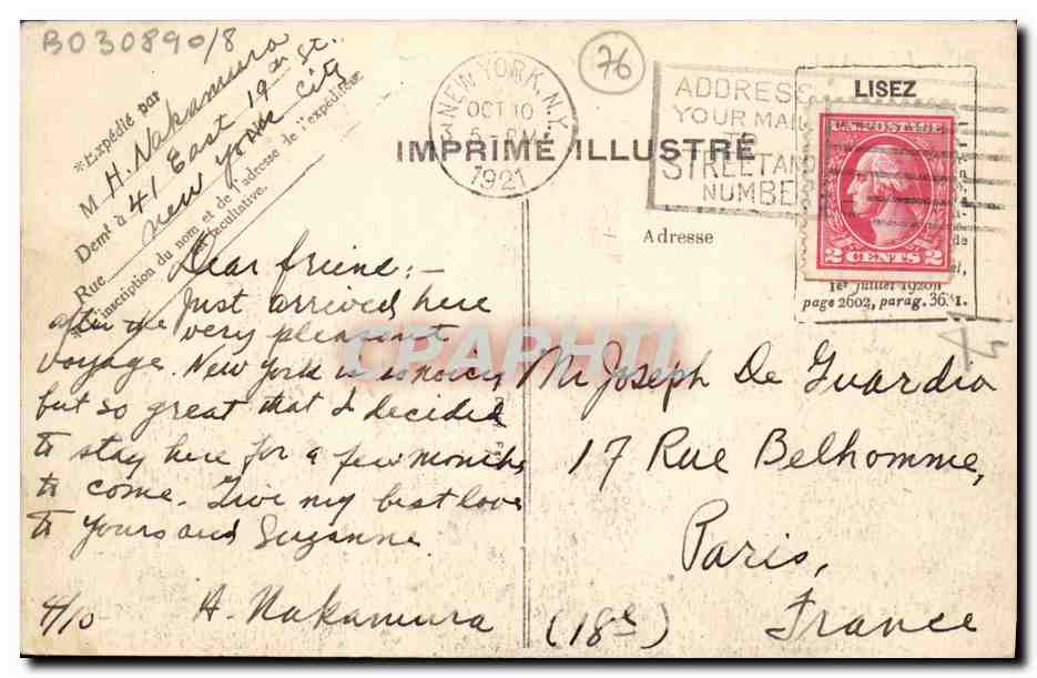 CPA Bateau Le Havre Transatlantique Chicago  — Verso