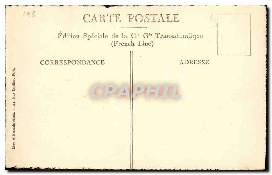 Le paquebot "CUBA" — Fête de la "Layette Transatlantique" — Édition Spéciale de la Cie G° Transatlantique (French Line) — Reverso