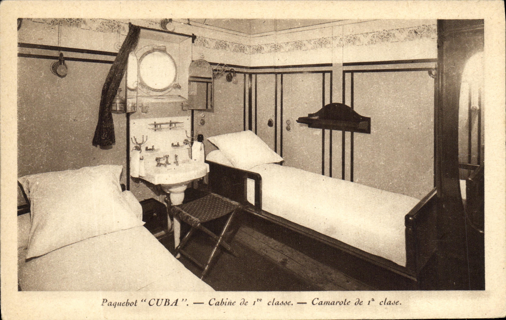 Cabine de 1ère classe — Paquebot "CUBA" — Édition Spéciale French Line