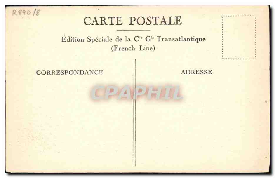 Cabine de 1ère classe — Paquebot "CUBA" — Édition Spéciale French Line — Reverso