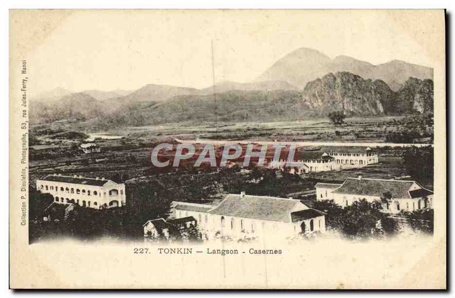 Langson - Casernes — Tonkin — Collection P. Doueñas, rue Jules-Ferry, Hanoï
