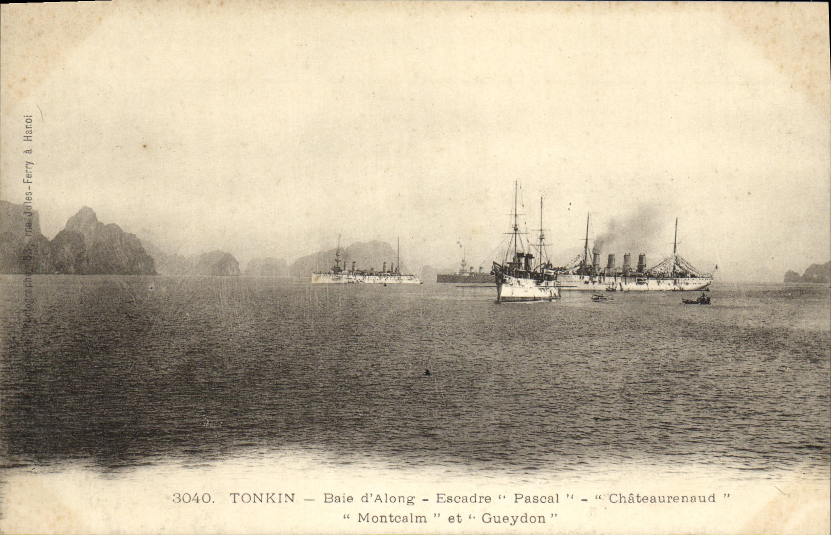 CPA Tonkin Baie d'along Escadre Pascal Chateaurenaud Montcalm et Gueydon Bateaux