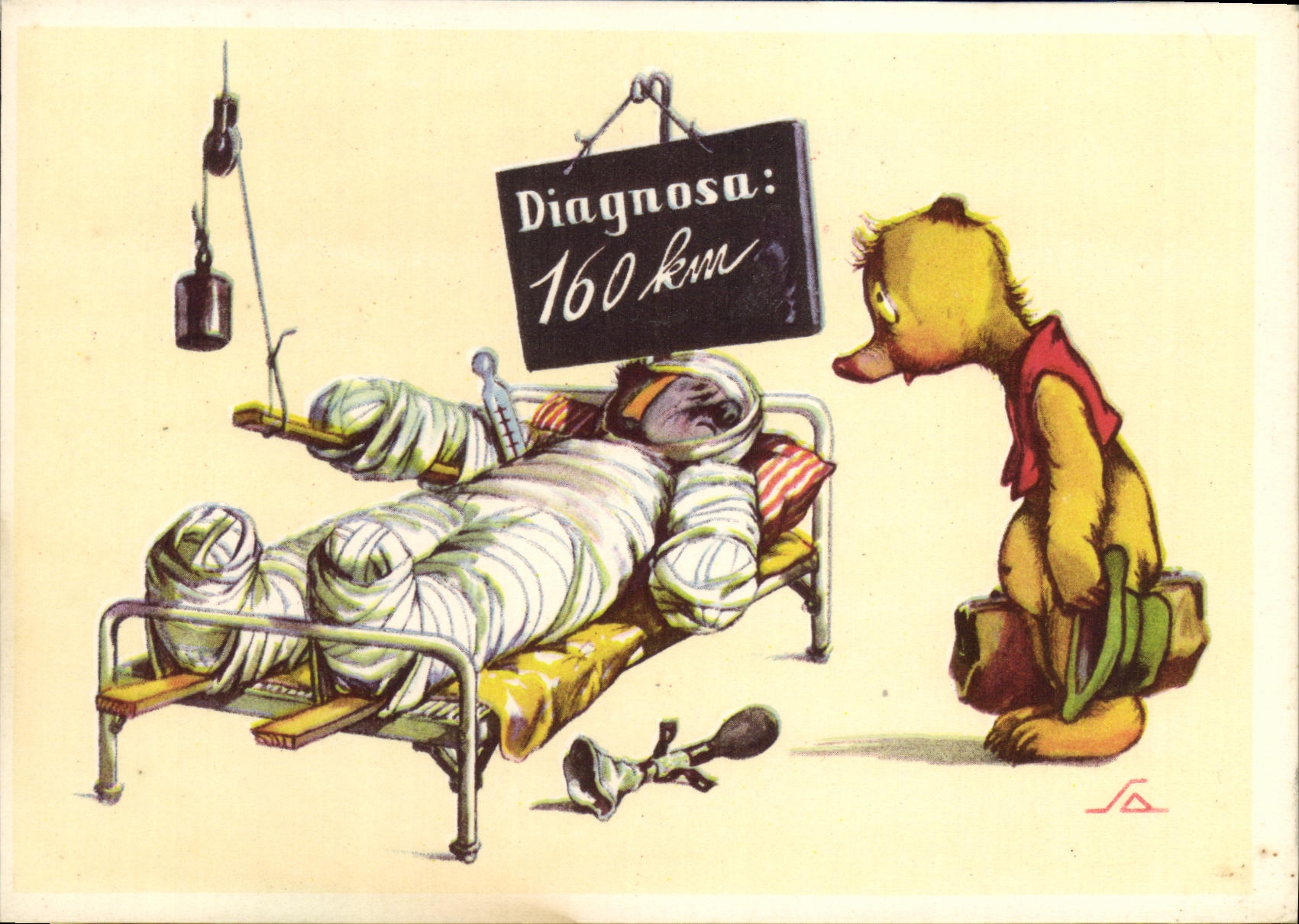 CPA Ours Diagnosa 160 km Humour Hopital Oursour