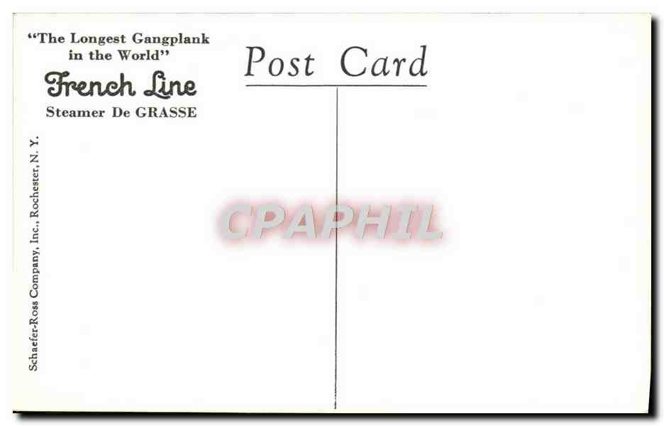 S.S. De Grasse — The Gymnasium — French Line — Achterkant