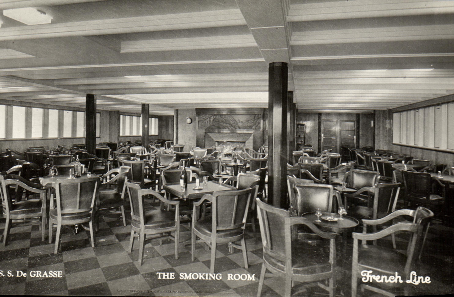 S.S. De Grasse — The Smoking Room — French Line