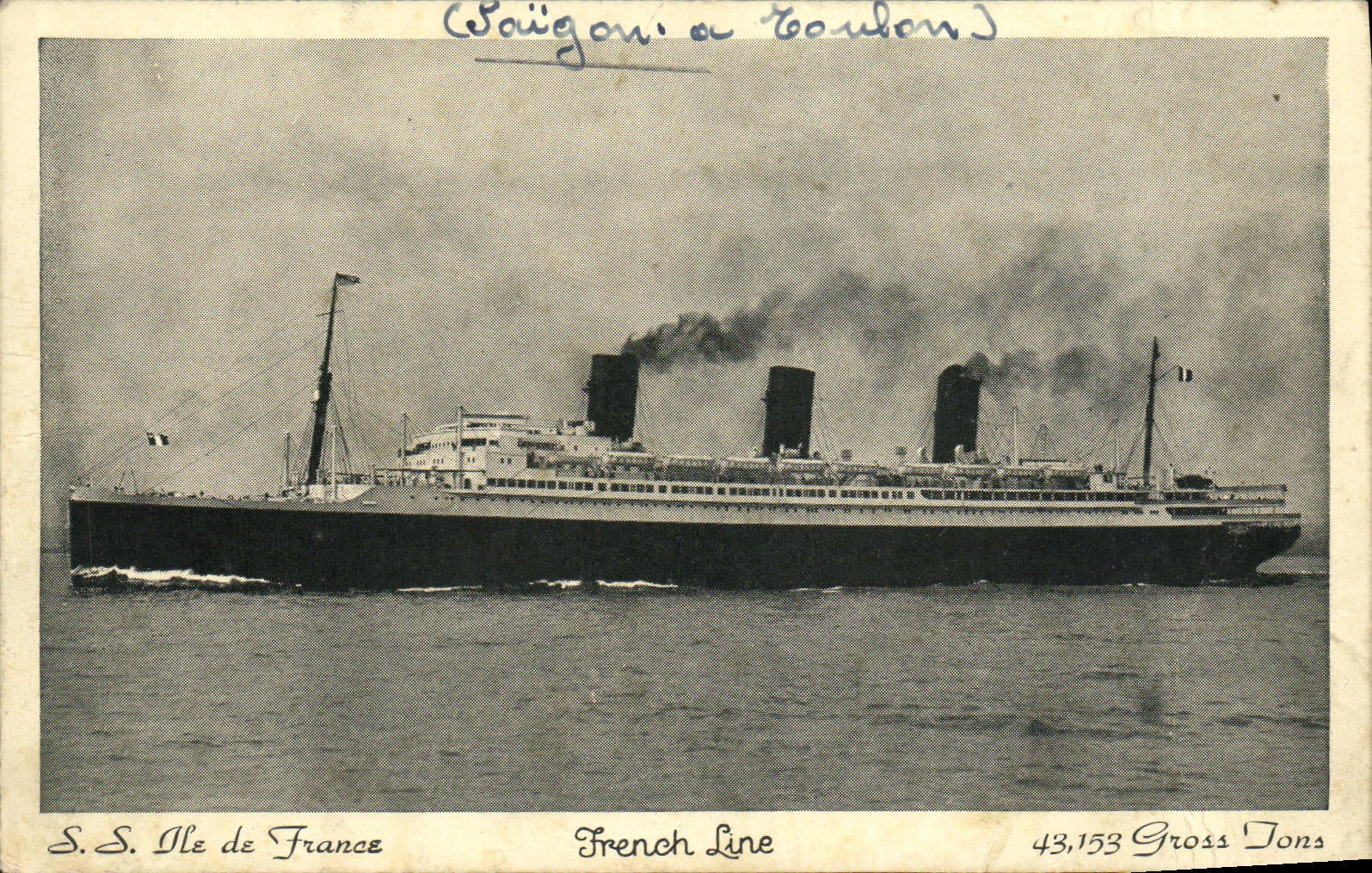 CPA Bateau S S lle de France Line Saigon a Toulon