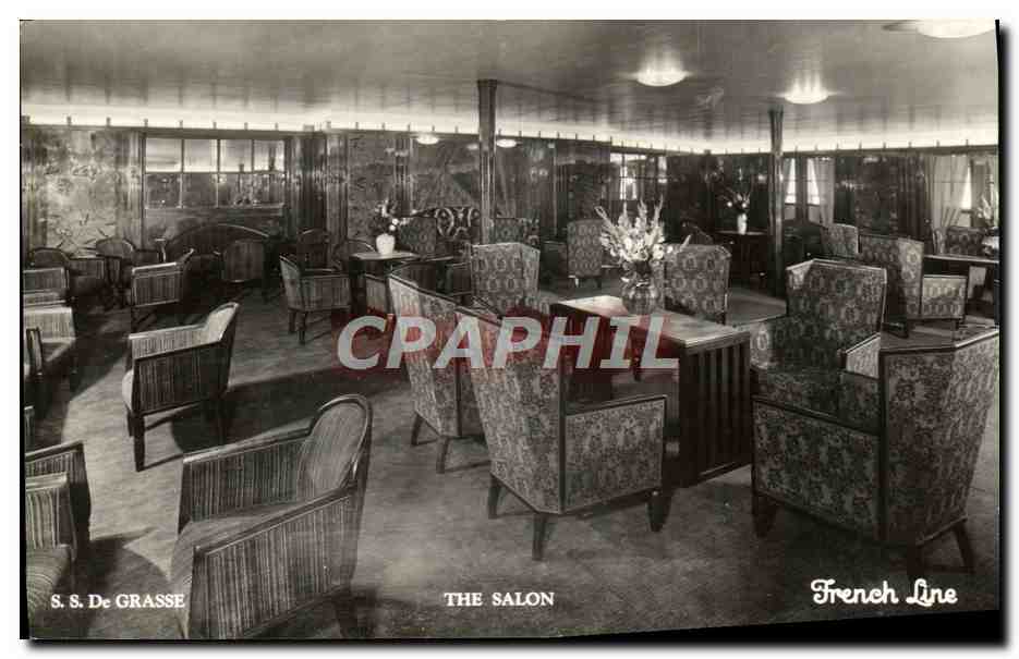 CPA Bateau SS de Grasse French Line The salon